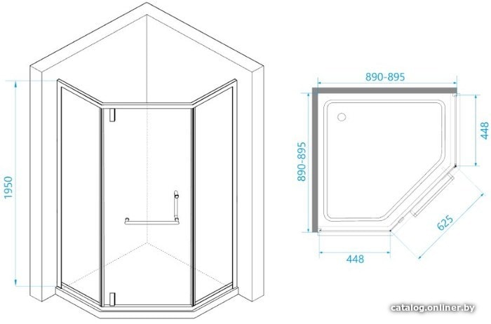 Душевой уголок RGW HO-084B 90x90 (черный/прозрачное стекло)