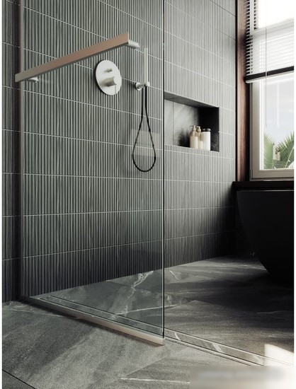 Душевая стенка MaybahGlass 195x69 MGD-720-5у (прозрачное стекло/хром матовый)