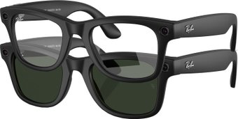 Умные очки Ray-Ban Meta Wayfarer RW4008 (large, черный матовый/зеленый, прозрачный)