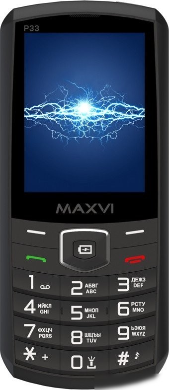 Кнопочный телефон Maxvi P33 (черный)