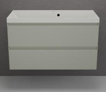 Symbolite Тумба под умывальник Манхэттен 100 Plus 2 ящика + Asti 100x45 (подвесная, олива/жасмин)
