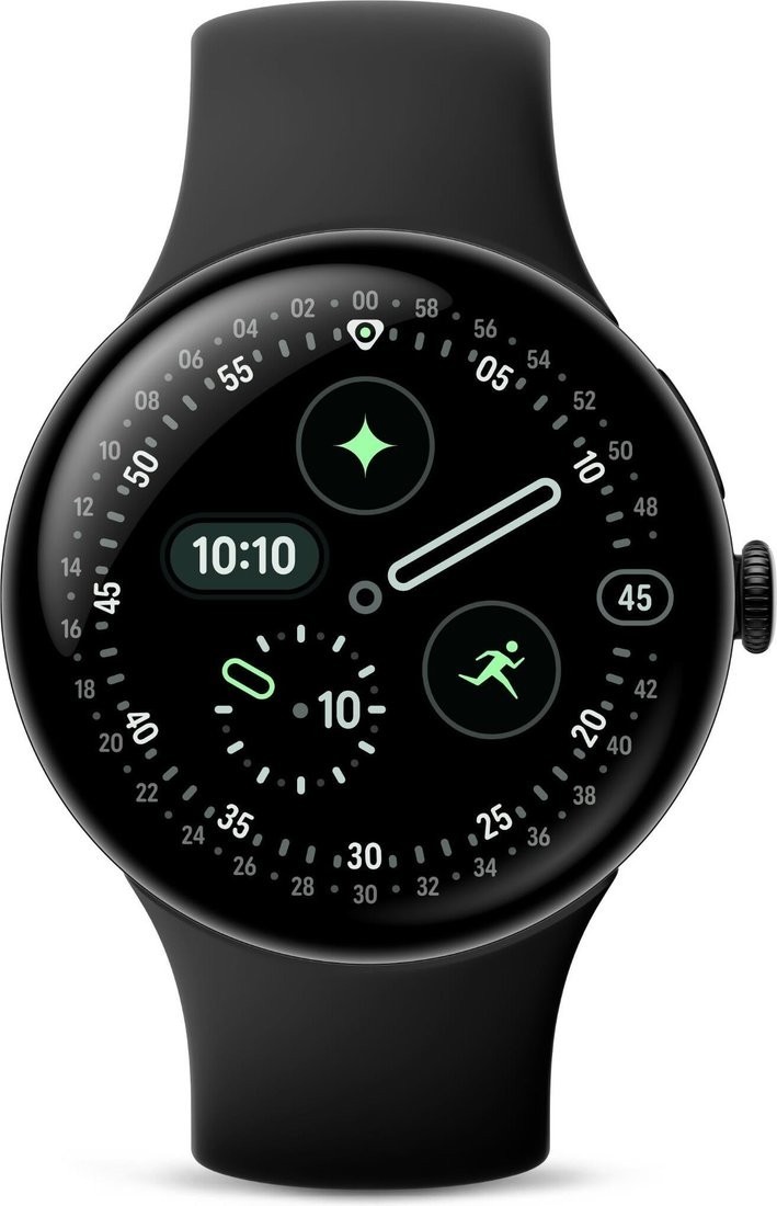 Умные часы Google Pixel Watch 4 41 мм (черный матовый/обсидиан, спортивный силиконовый ремешок)
