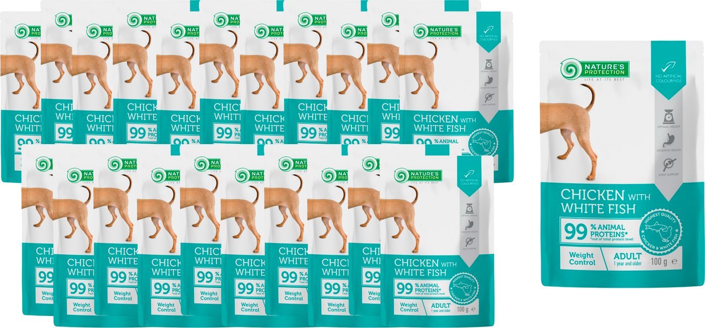 Консервированный корм для собак Nature's Protection Adult Weight Control С кур., бел. рыб.NPUPF63661 22 шт