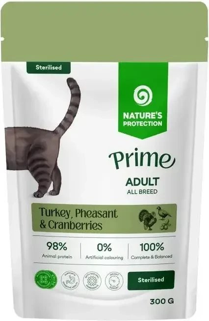 Пресервы Nature's Protection NP Prime Sterilised Кусочки в соусе индейка/фазан/клюква (3x300г)