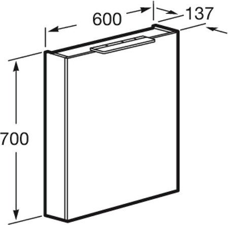 Roca Шкаф с зеркалом для ванной Oleta 60 A857646515 (капучино, правый)