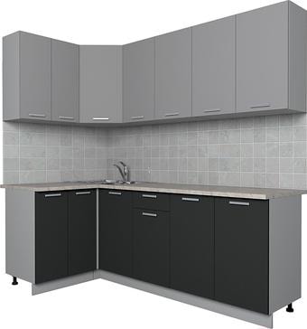 Угловая кухня Интерлиния Мила Лайт 1.2x2.2 (серебро/антрацит)