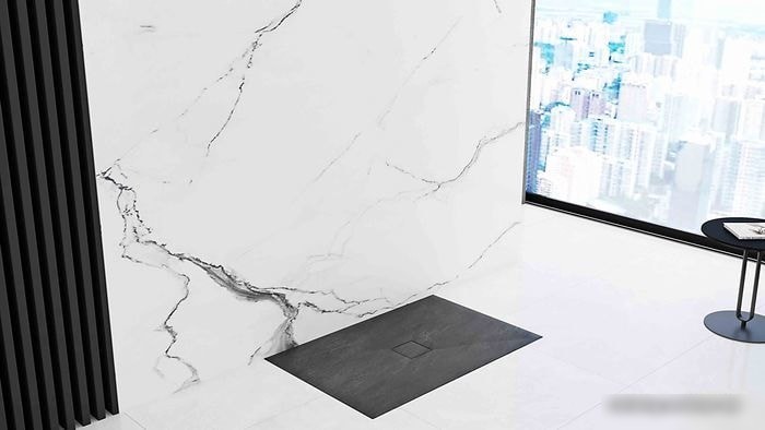 Душевой поддон Rea Stone 100x80 (черный)
