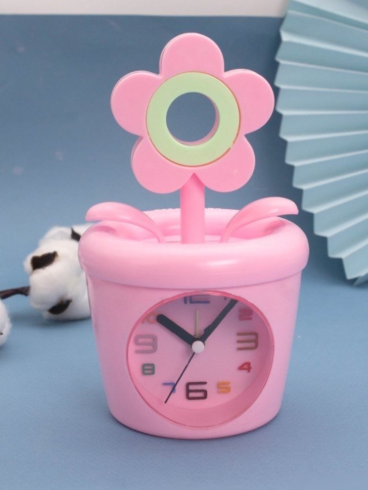 Настольные часы ILikeGift Flower in a pot 100P-106-02 (розовый)
