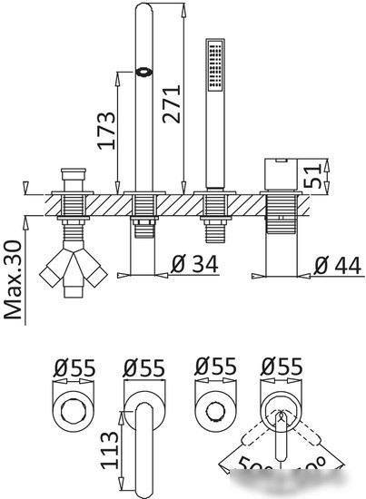 Смеситель Bruma Leaf 167 990 1CR