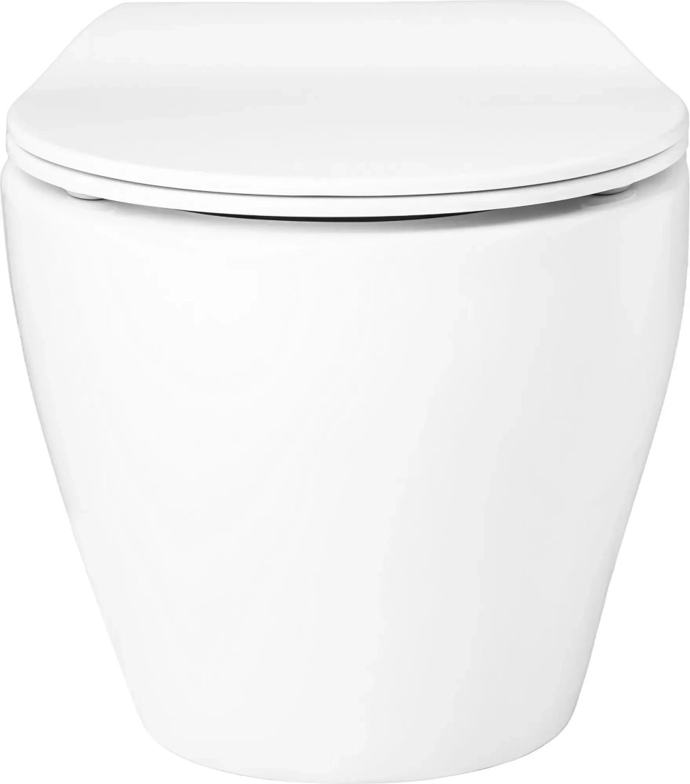Унитаз подвесной Saniteco KW-99046 + 501 + K02-W (с кнопкой, белый)