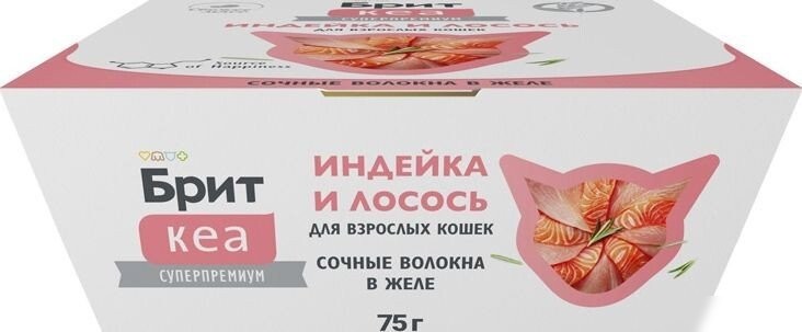 Пресервы Brit Кеа Ламистер для взрослых кошек. Индейка и Лосось в желе 75 г