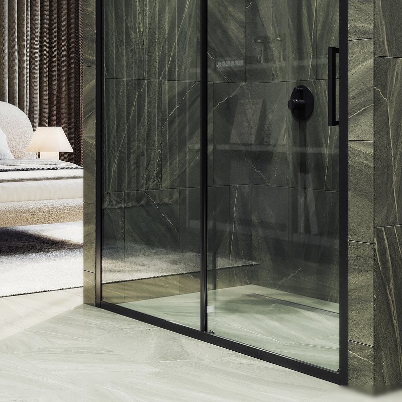Душевая дверь MaybahGlass 195x120 MGD-1276-6 (бесцветный/черный)