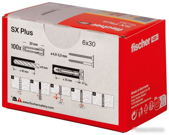 Дюбель универсальный Fischer SX Plus 6X30 568006 (100 шт)