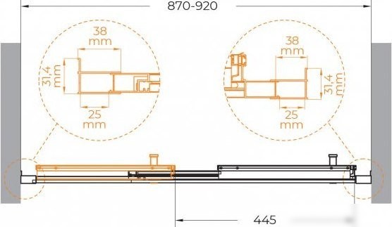 Душевая дверь Cezares MOLVENO-BF-3-90-C-Cr-IV