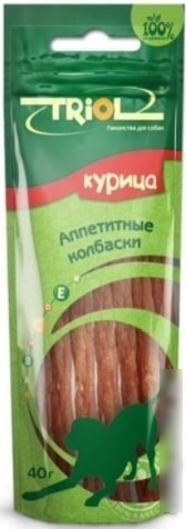 Лакомство для собак Triol Колбаски из курицы (40 г)