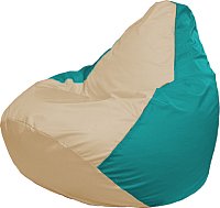 Кресло-мешок Flagman Груша Супер Мега 4XL Г5.1-151 (светло-бежевый/бирюзовый)
