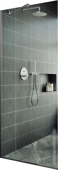 Душевая стенка MaybahGlass 195x109 MGD-677-5у (прозрачное стекло/хром матовый)