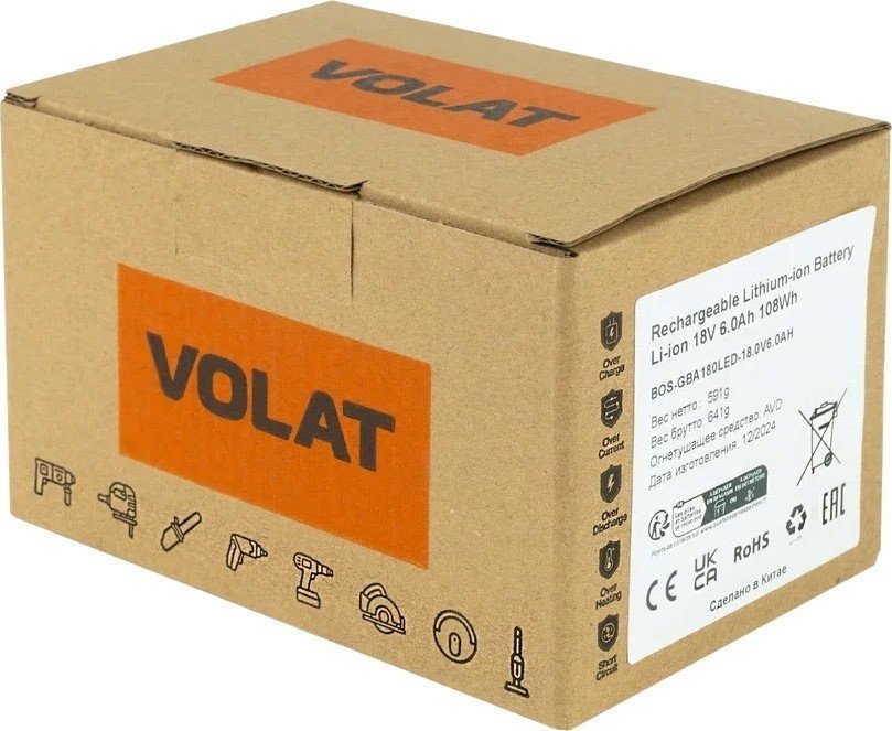 Аккумулятор VOLAT VT-BOS-GBA180-18.0V6.0AH (18В/6 Ah)