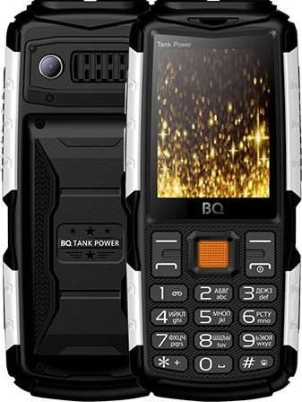Кнопочный телефон BQ BQ-2430 Tank Power (черный/серебристый)