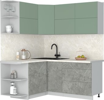 Кухонный модуль Интерлиния Мила Матте 1.5x1.8 А (мята/керамика/опал светлый)