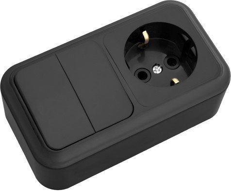 Блок розеток Bylectrica 2В-РЦ-529 (черный)