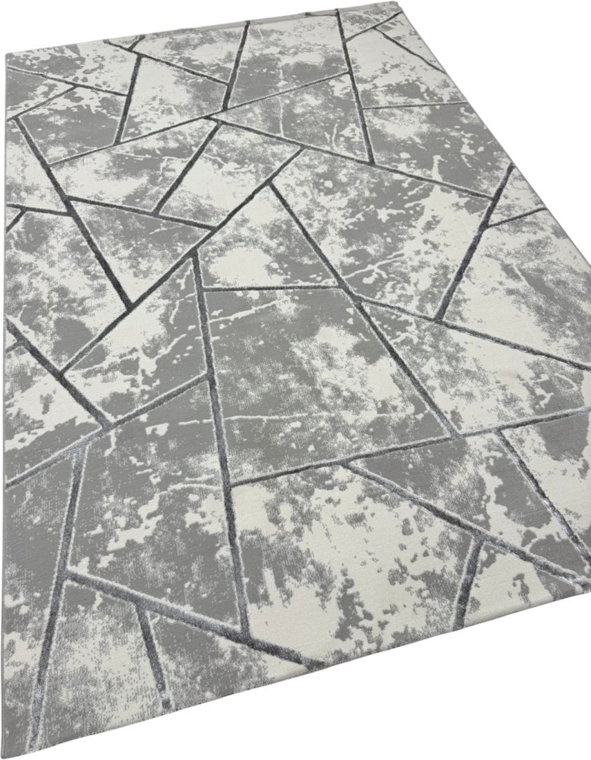 Ковер для жилой комнаты Radjab Carpet Амальфи Прямоугольник 01518B 13612 (0.8x1.5, C.Grey/Antrasit)