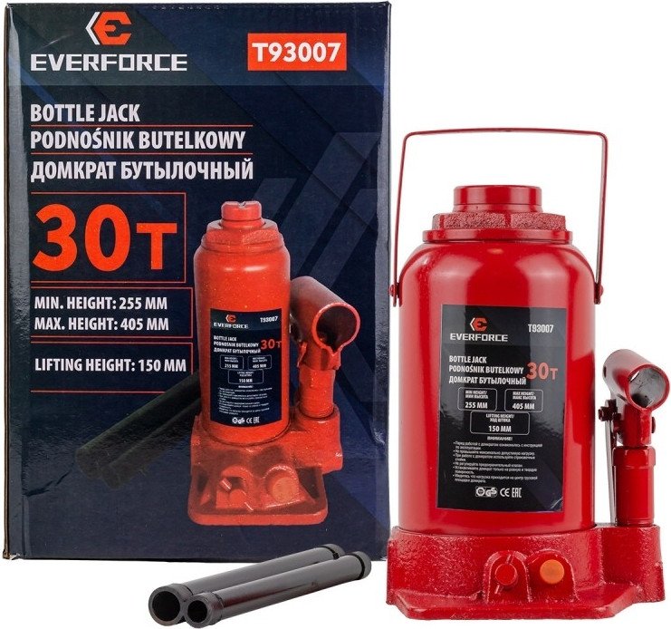 Бутылочный домкрат Everforce EF-T93007 30т