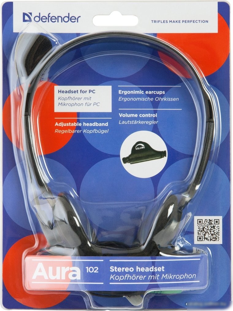 Наушники Defender Aura HN-102 (черный)