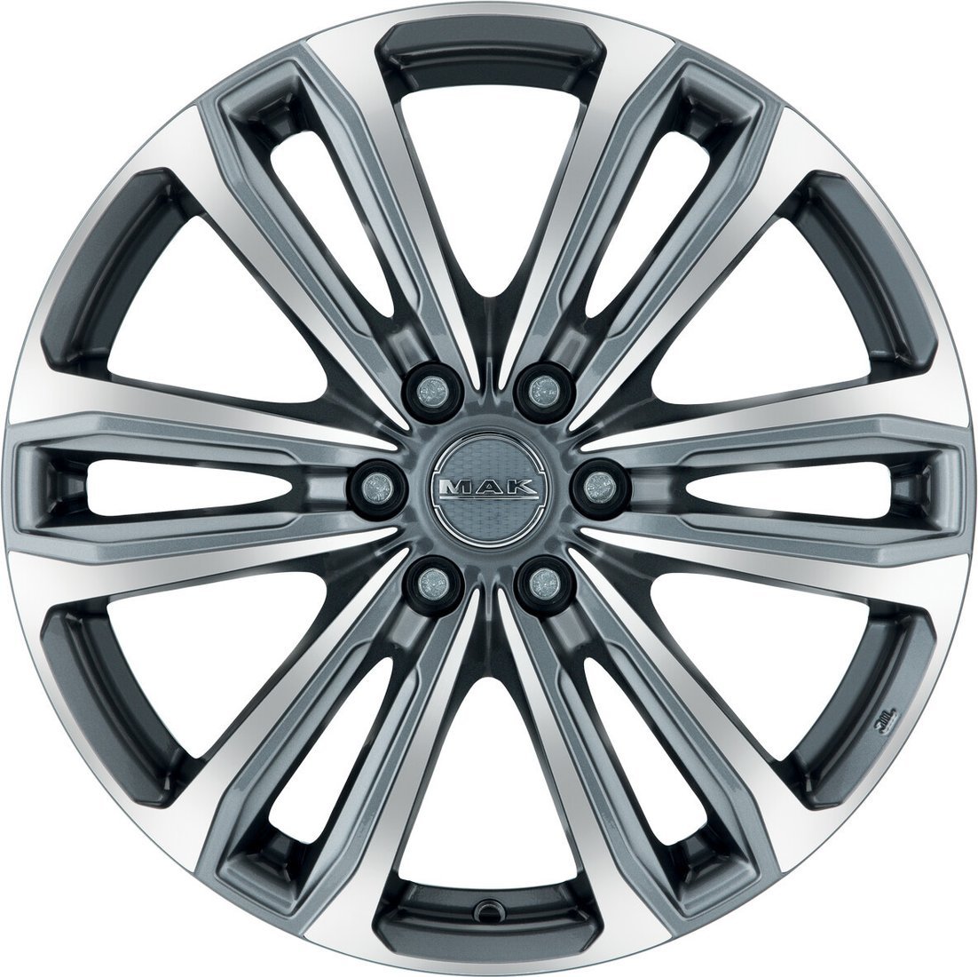 Литые диски MAK Safari 6 17x7.5" 6x114.3мм DIA 66.1мм ET 45мм Gun Met-Mirror Face