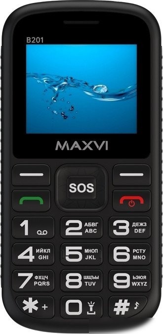 Кнопочный телефон Maxvi B201 (черный)