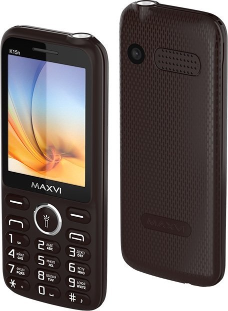 Кнопочный телефон Maxvi K15n (коричневый)