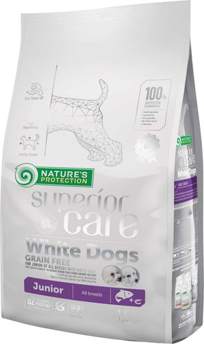 Сухой корм для собак Nature's Protection SC White Dogs Grain Free Salmon Junior 1.5 кг