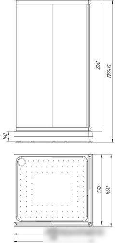 Душевой уголок Radomir 100x110 L 1-03-1-1-0-1231 (матовое стекло)