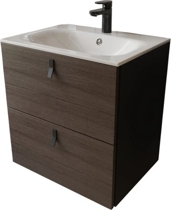 TERMINUS Тумба с умывальником Контур 60x62x45 с 2 ящиками KON10602200001O (венге/графит)