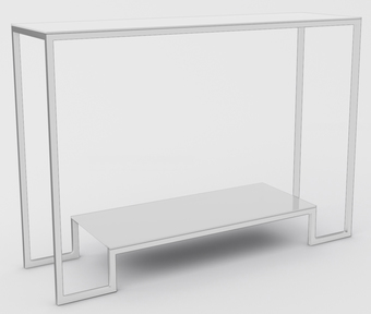 Консольный стол Hype Mebel Голд гласс 100x35 (белый/стекло белое)