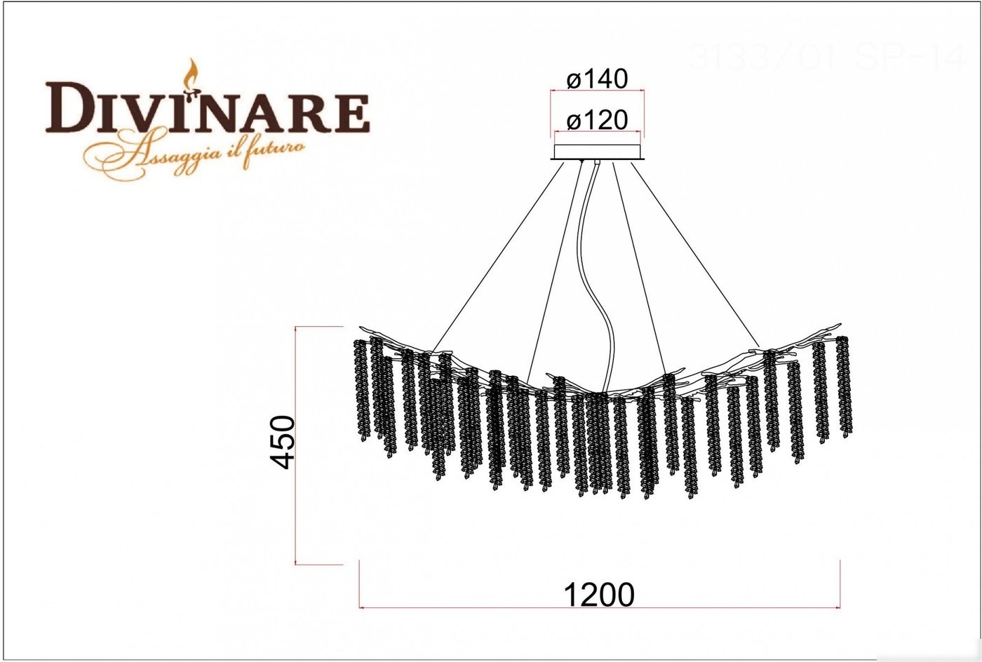 Подвесная люстра Divinare Salice 3133/01 SP-14