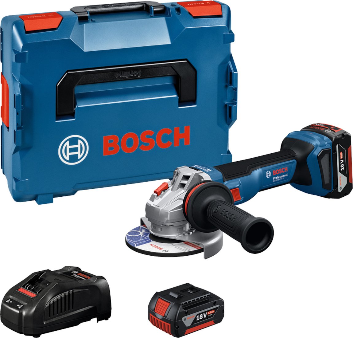 Угловая шлифмашина Bosch GWS 18V-11 S Professional 06019N4002 (с 2-мя АКБ, кейс) Угловая шлифмашина Bosch GWS 18V-11 S Professional 06019N4002 (с 2-мя АКБ, кейс)
