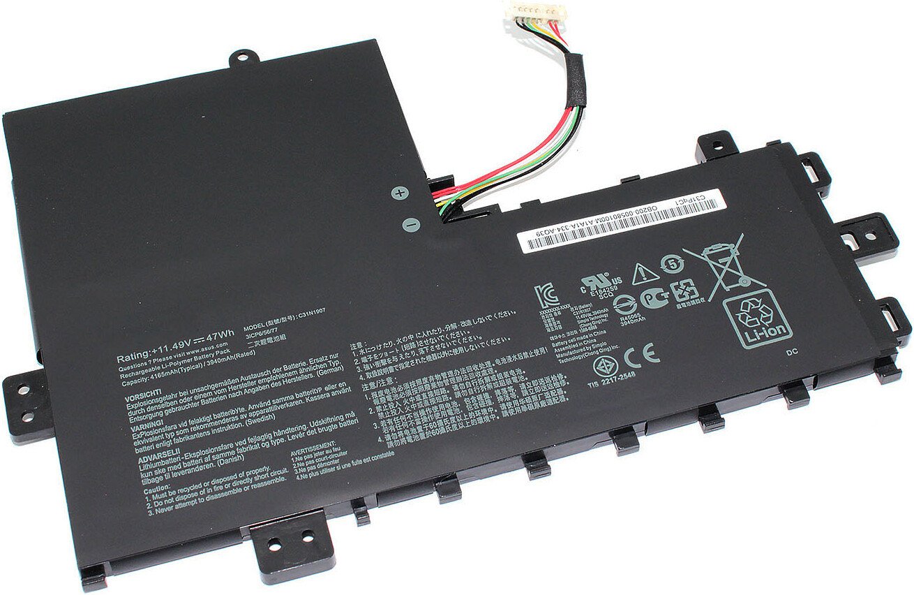 Аккумуляторы для ноутбуков ASUS C31N1907 Аккумуляторы для ноутбуков ASUS C31N1907