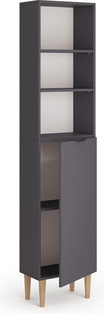Стеллаж MONOFIX Одос с одной дверцей (графит)