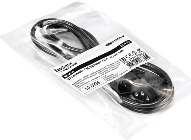 Кабель ExeGate EC-1.8S-C13(У)-C14/3x0.75