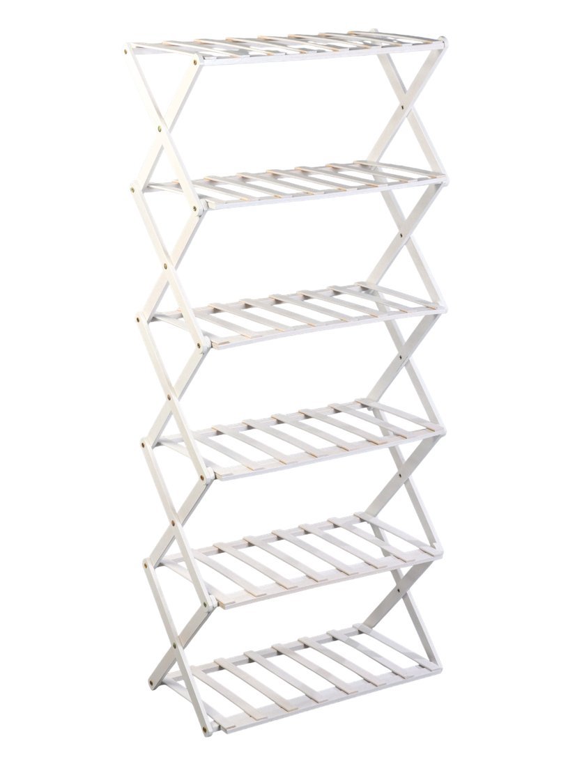 Подставка GreenGo 6 полок 50x25x110см напольный открытый (белый)