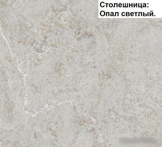 Угловая кухня Интерлиния Мила Матте 1.5x3.5 Б левая (белый/мята/опал светлый)