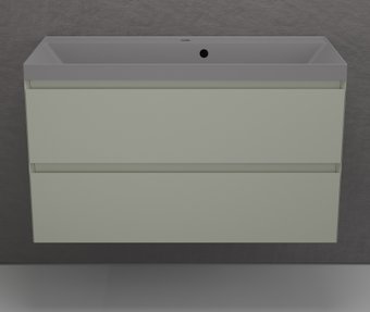 Symbolite Тумба под умывальник Манхэттен 100 Plus 2 ящика + Asti 100x45 (подвесная, олива/серый шелк)