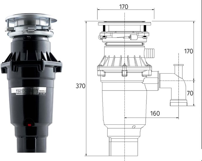 Измельчитель пищевых отходов Bone Crusher BC 810-SL