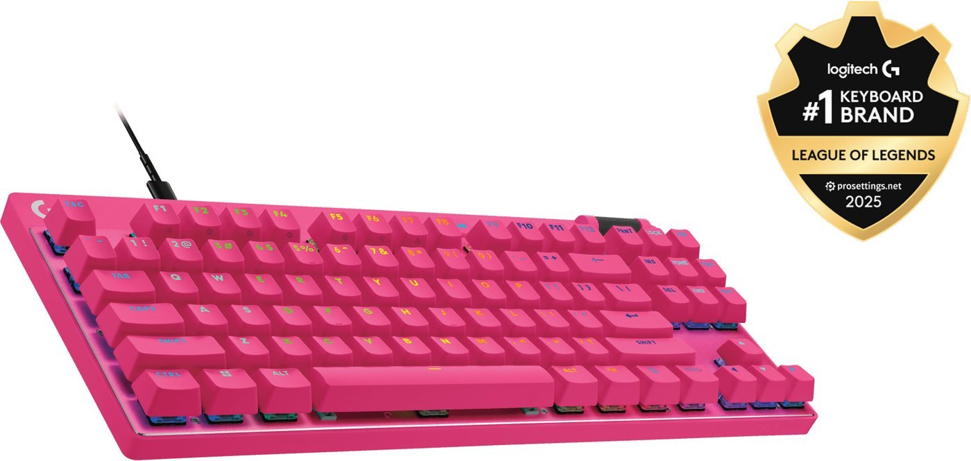 Клавиатура Logitech G Pro X TKL Rapid 920-013255 (розовый, нет кириллицы)