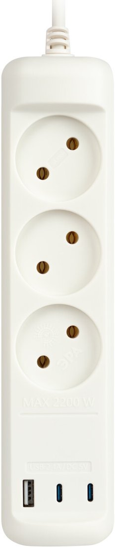 Удлинитель ЭРА U-3-3m-USB-W Б0069076