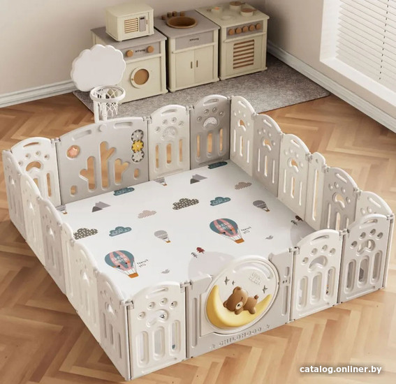 Игровой манеж UNIX kids DeLuxe Grey 180x200