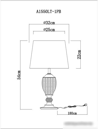 Настольная лампа Arte Lamp Radison A1550LT-1PB