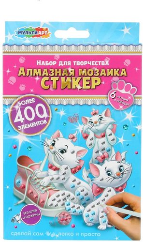 Алмазная мозаика MultiArt Стикер Кошечка Мэри STICK-MAR-129536