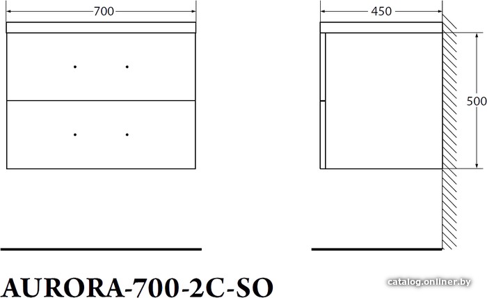 BelBagno Тумба под умывальник Aurora-700-2C-SO-RNN (rovere nebrasca)